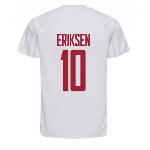Lacne Muži Futbalové dres Dánsko Christian Eriksen #10 MS 2022 Krátky Rukáv - Preč